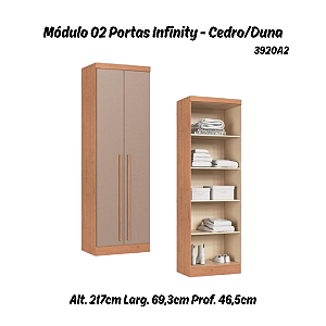 Módulo 02 Portas Infinity - 3920A2 - Cedro/Duna - Móveis Castro
