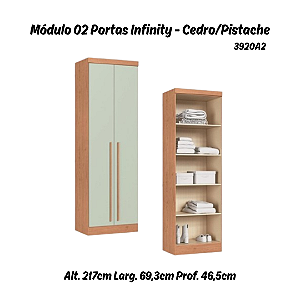 Módulo 02 Portas Infinity - 3920A2 - Cedro/Pistache - Móveis Castro