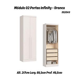Módulo 02 Portas Infinity - 3920A3 - Branco - Móveis Castro