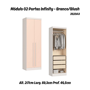 Módulo 02 Portas Infinity - 3920A3 - Branco/Blush - Móveis Castro