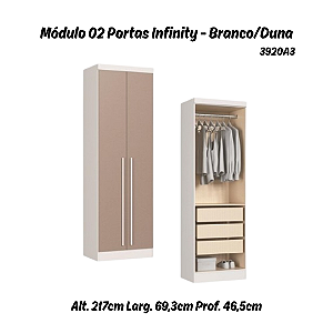 Módulo 02 Portas Infinity - 3920A3 - Branco/Duna - Móveis Castro