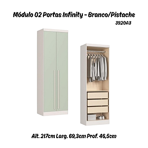 Módulo 02 Portas Infinity - 3920A3 - Branco/Pistache - Móveis Castro