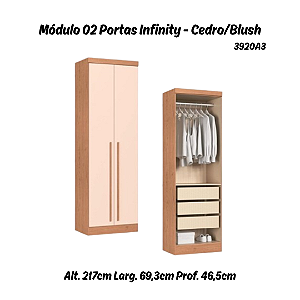 Módulo 02 Portas Infinity - 3920A3 - Cedro/Blush - Móveis Castro