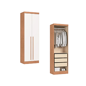 Módulo 02 Portas Infinity - 3920A3 - Cedro/Branco - Móveis Castro