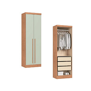 Módulo 02 Portas Infinity - 3920A3 - Cedro/Pistache - Móveis Castro