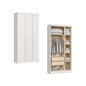 Módulo 03 Portas Infinity - 3930A - Branco - Móveis Castro