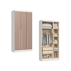 Módulo 03 Portas Infinity - 3930A - Branco/Duna - Móveis Castro