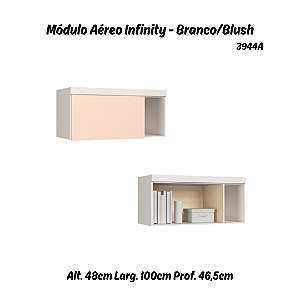 Módulo Aéreo 01 Porta Infinity - 3944A - Branco/Blush - Móveis Castro