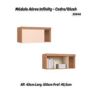 Módulo Aéreo 01 Porta Infinity - 3944A - Cedro/Blush - Móveis Castro