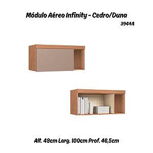 Módulo Aéreo 01 Porta Infinity - 3944A - Cedro/Duna - Móveis Castro
