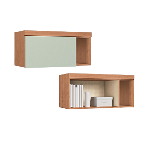 Módulo Aéreo 01 Porta Infinity - 3944A - Cedro/Pistache - Móveis Castro