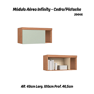 Módulo Aéreo 01 Porta Infinity - 3944A - Cedro/Pistache - Móveis Castro