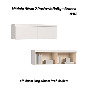 Módulo Aéreo 02 Portas Infinity - 3945A - Branco - Móveis Castro