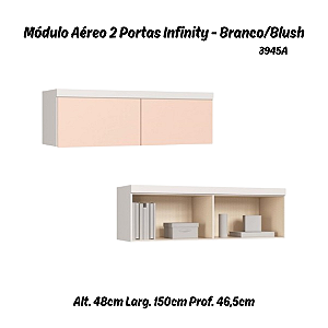 Módulo Aéreo 02 Portas Infinity - 3945A - Branco/Blush - Móveis Castro