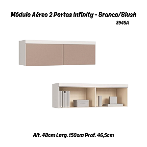 Módulo Aéreo 02 Portas Infinity - 3945A - Branco/Duna - Móveis Castro