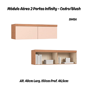 Módulo Aéreo 02 Portas Infinity - 3945A - Cedro/Blush - Móveis Castro