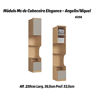Módulo de Cabeceira Reta Elegance - 4211A - Angelin/Niquel - Móveis Castro