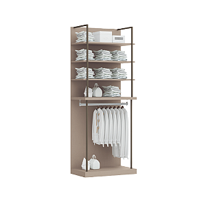 Conjunto Modulo Prateleiras e Cabideiro - 6310M - Duna - Linha Smart Tube - Móveis Castro