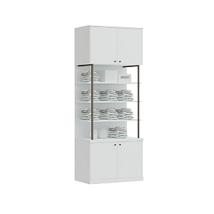 Conjunto Módulo 04 Portas e Prateleiras - 6312M - Branco - Linha Smart Tube - Móveis Castro
