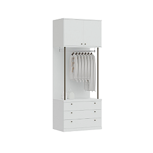Conjunto Módulo Portas e Gavetas - 6313M - Branco - Linha Smart Tube - Móveis Castro
