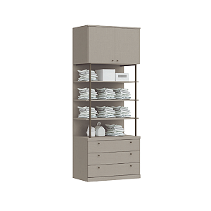 Conjunto Módulo Portas,Gavetas e Prateleiras - 6314M - Niquel - Linha Smart Tube - Móveis Castro