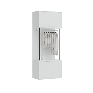 Conjunto Módulo Portas e Cabideiro - 6315M - Branco - Linha Smart Tube - Móveis  Castro