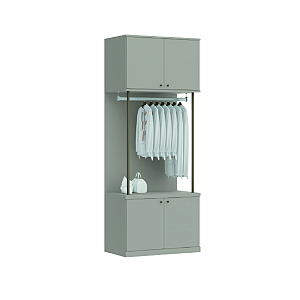 Conjunto Módulo Portas e Cabideiro - 6315M - Niquel - Linha Smart Tube - Móveis  Castro