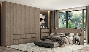 Roupeiro 06 Portas Nobre 100% MDF - Ref. 5892 - Rustic - Thb