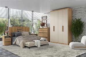 Roupeiro 04 Portas Milan - Ref. 5864 - Capuccino/Off White - Thb