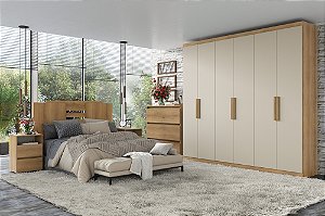 Roupeiro 06 Portas Milan - Ref. 5866 - Capuccino/Off White - Thb