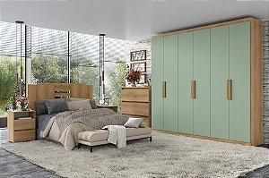 Roupeiro 06 Portas Milan - Ref. 5865 - Capuccino/Verde - Thb