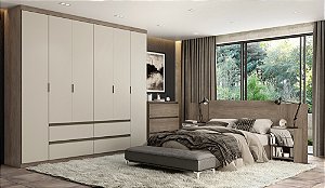 Roupeiro 06 Portas Nobre 100% MDF - Ref. 5897 - Rustic/Off White - Thb