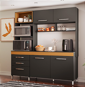 Cozinha Compacta Iris - CS952 - Onix/Freijo - Primavera