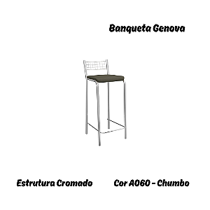 Banqueta Gênova - Ref. 1B705-CR - Estampa: A060 (Chumbo) Cromado - Kappesberg Crome