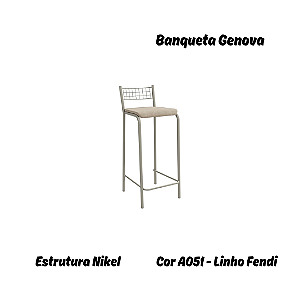 Banqueta Gênova - Ref. 1B705-NK - Estampa: A051 (Linho Fendi) Niquel - Kappesberg