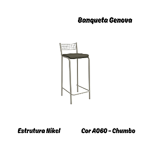 Banqueta Gênova - Ref. 1B705-NK - Estampa: A060 (Chumbo) Niquel - Kappesberg