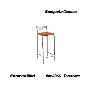 Banqueta Gênova - Ref. 1B705-NK - Estampa: A066 (Terracota) Niquel - Kappesberg