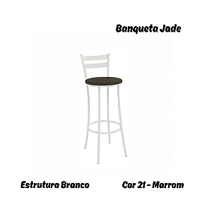 Banqueta Jade - Ref. 1B699-BR - Estampa: 21 (Marrom) Branco- Kappesberg Crome