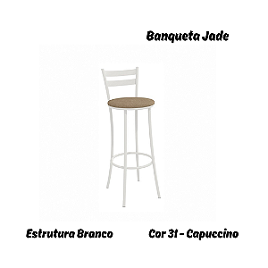 Banqueta Jade - Ref. 1B699-BR - Estampa: 31 (Capuccino) Branco- Kappesberg Crome