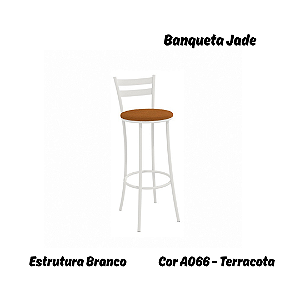Banqueta Jade - Ref. 1B699-BR - Estampa: A066 (Terracota) Branco- Kappesberg Crome