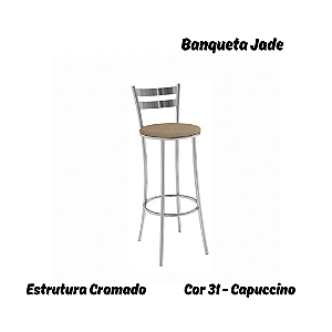 Banqueta Jade - Ref. 1B699-CR - Estampa: 31 (Capuccino) Cromado- Kappesberg Crome