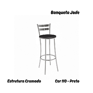 Banqueta Jade - Ref. 1B699-CR - Estampa: 110 (Preto) Cromado - Kappesberg Crome