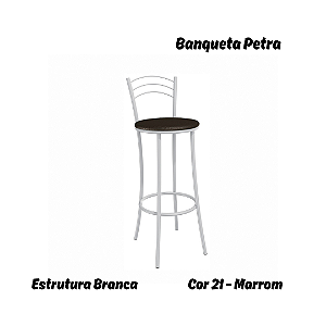 Banqueta Petra - Ref. 1B700-BR - Estampa: 21 (Marrom) Branco - Kappesberg Crome