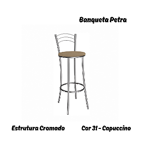 Banqueta Petra - Ref. 1B700-CR - Estampa: 31 (Capuccino) Cromado - Kappesberg Crome