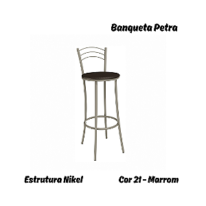 Banqueta Petra - Ref. 1B700-NK - Estampa: 21 (Marrom) Nikel - Kappesberg Crome