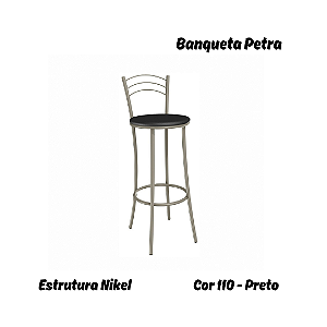 Banqueta Petra - Ref. 1B700-NK - Estampa: 110 (Preto) Nikel - Kappesberg Crome