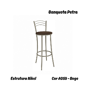 Banqueta Petra - Ref. 1B700-NK - Estampa: A059 (Bege) Nikel - Kappesberg Crome