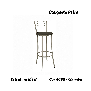 Banqueta Petra - Ref. 1B700-NK - Estampa: A060 (Chumbo) Nikel - Kappesberg Crome