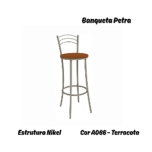 Banqueta Petra - Ref. 1B700-NK - Estampa: A066 (Terracota) Nikel - Kappesberg Crome