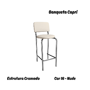 Banqueta Capri - Ref. 1B715-CR - Estampa: 16 (Nude) Cromado - Kappesberg Crome